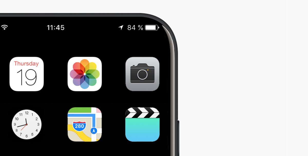 Concepto iPhone 8 pantalla sin bordes